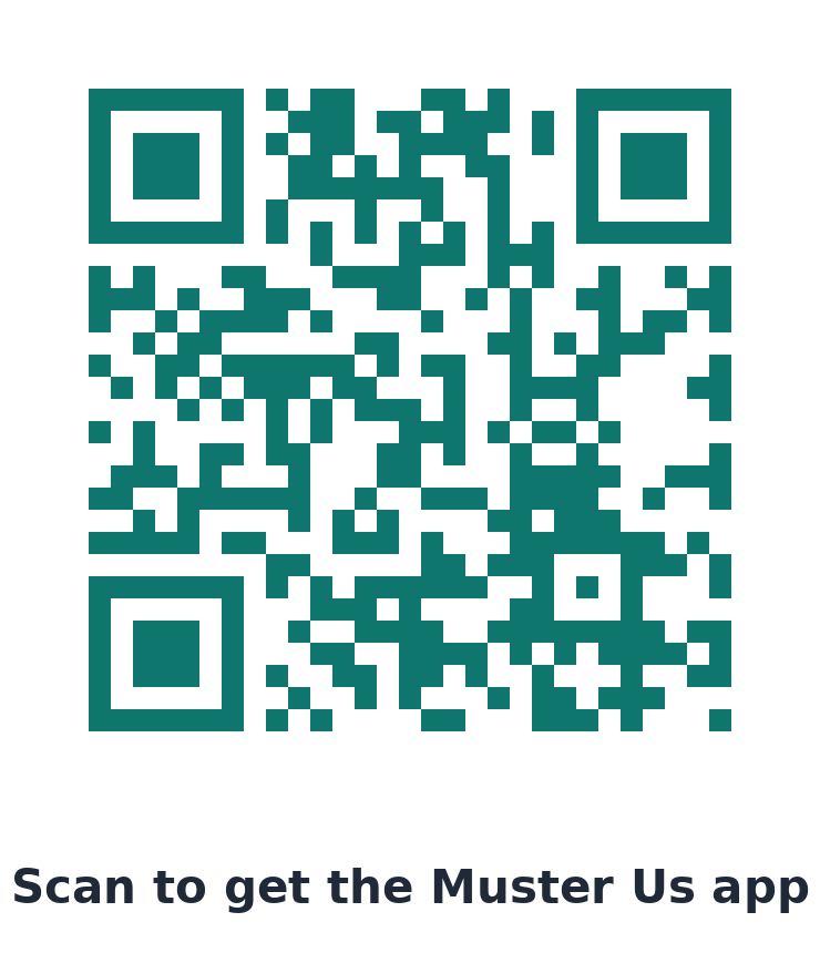 QR code to get the Muster Us app